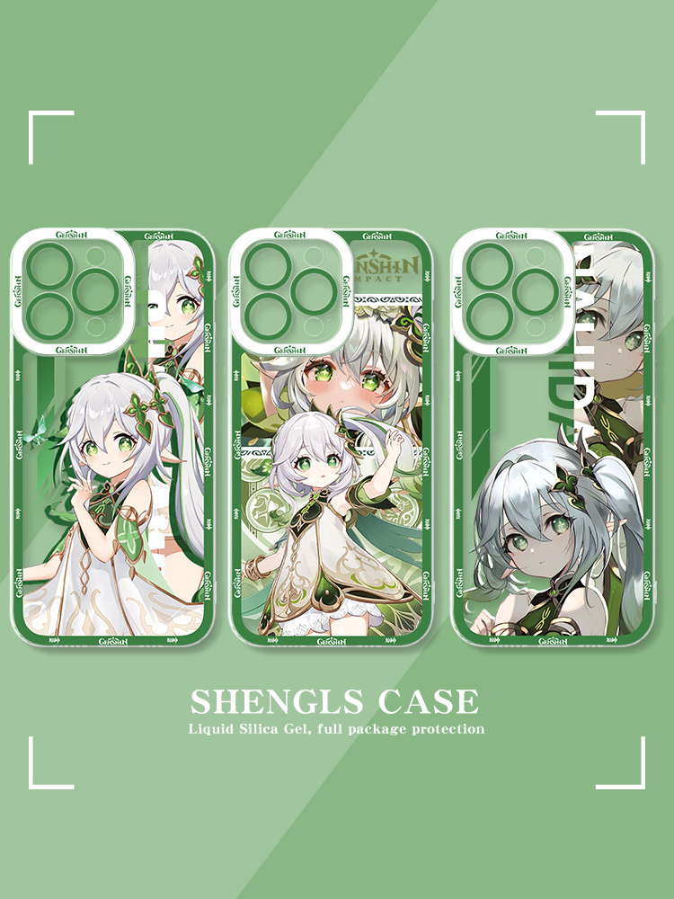 蘋果 系列草神納西妲新款透明全包手機殼