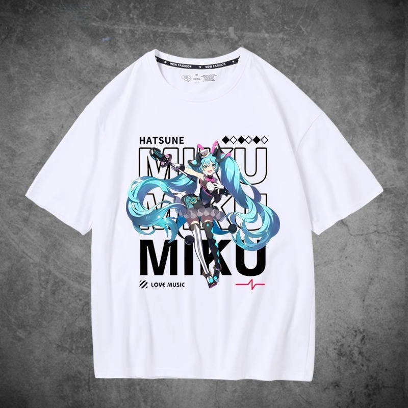 初音未來聯名衛衣2024秋冬新款親子情侶裝薄絨款連帽衛衣