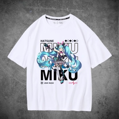 初音未來聯名衛衣2024秋冬新款親子情侶裝薄絨款連帽衛衣