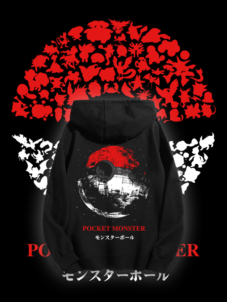 精靈寶可夢聯名衛衣2023秋冬新款親子情侶裝薄絨款連帽衛衣