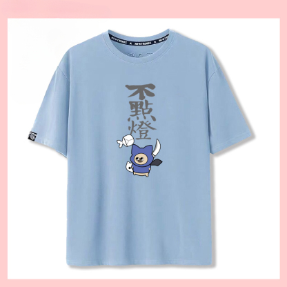 怪物獵人呆貓搞怪太刀俠不登龍短袖T恤