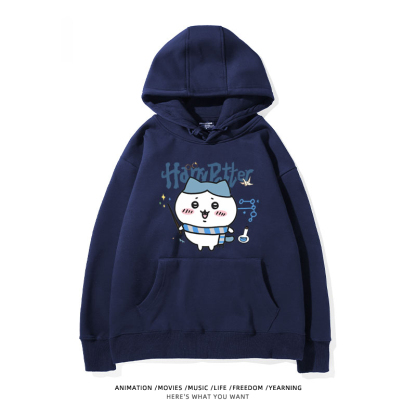 Chiikawa聯名衛衣2024秋冬新款親子情侶裝薄絨款連帽衛衣