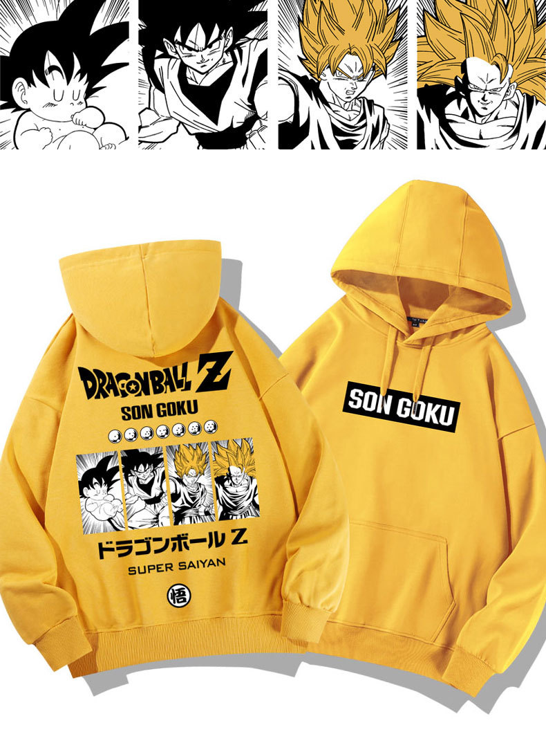 七龍珠聯名衛衣2024秋冬新款親子情侶裝薄絨款連帽衛衣