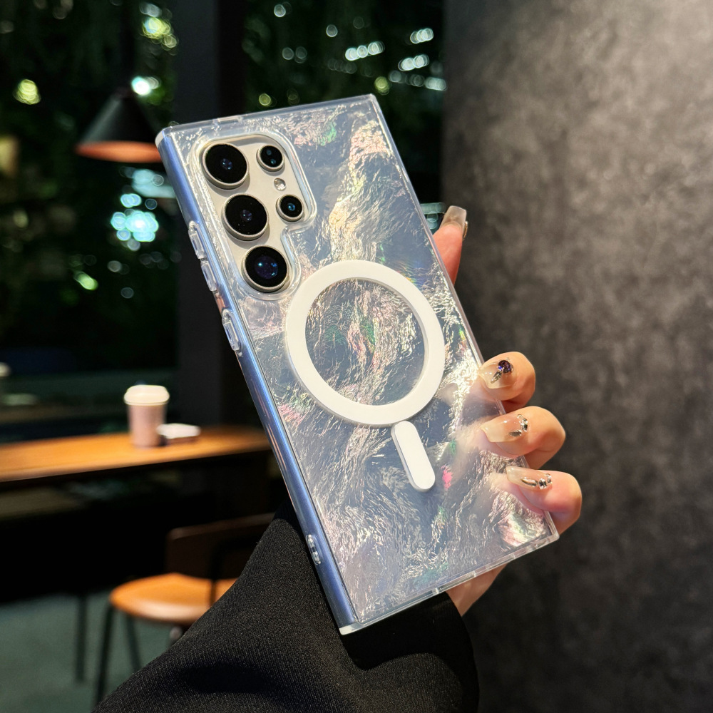 三星冰川紋炫彩漸變磁吸手機殼