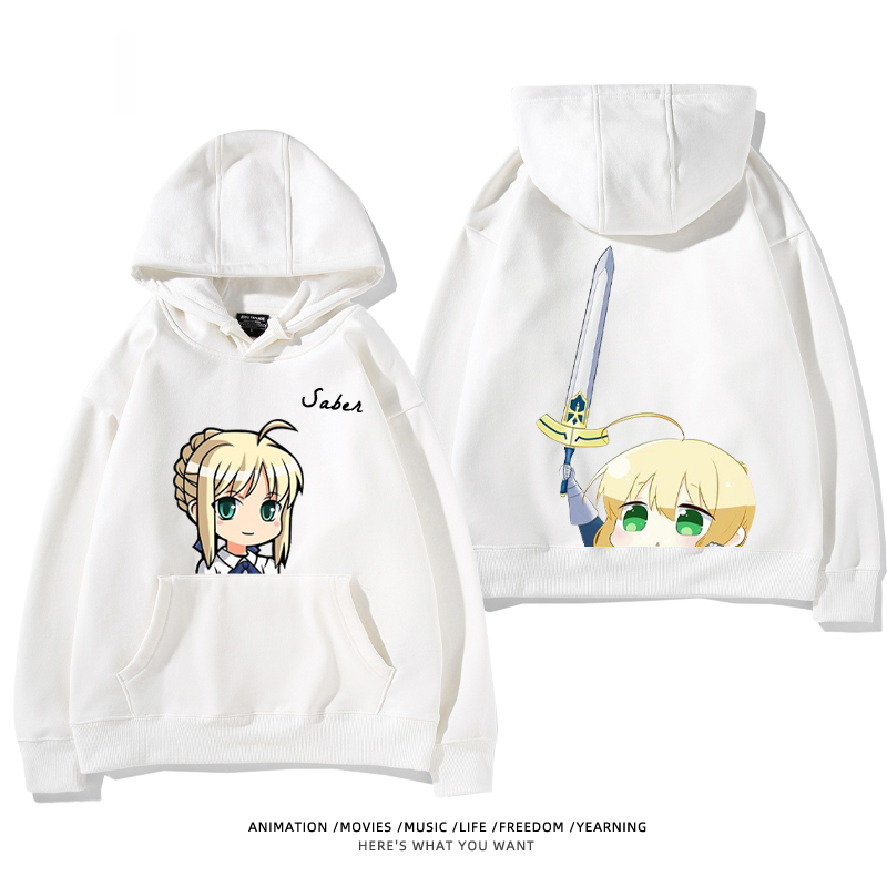 fate 2024秋冬新款親子情侶裝薄絨款連帽衛衣