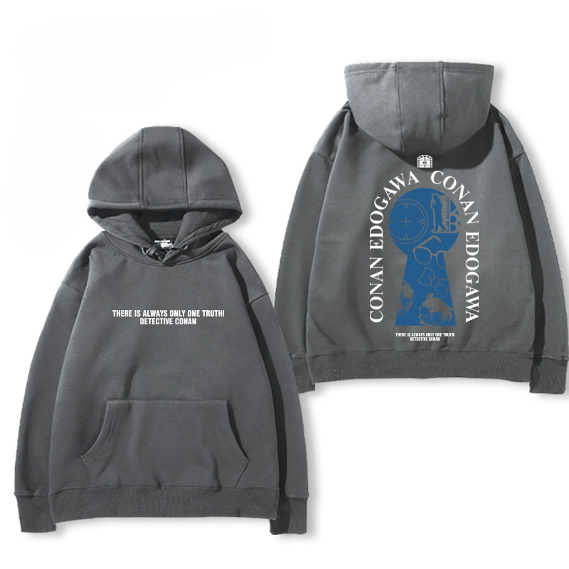 名偵探柯南 2024秋冬新款親子情侶裝薄絨款連帽衛衣
