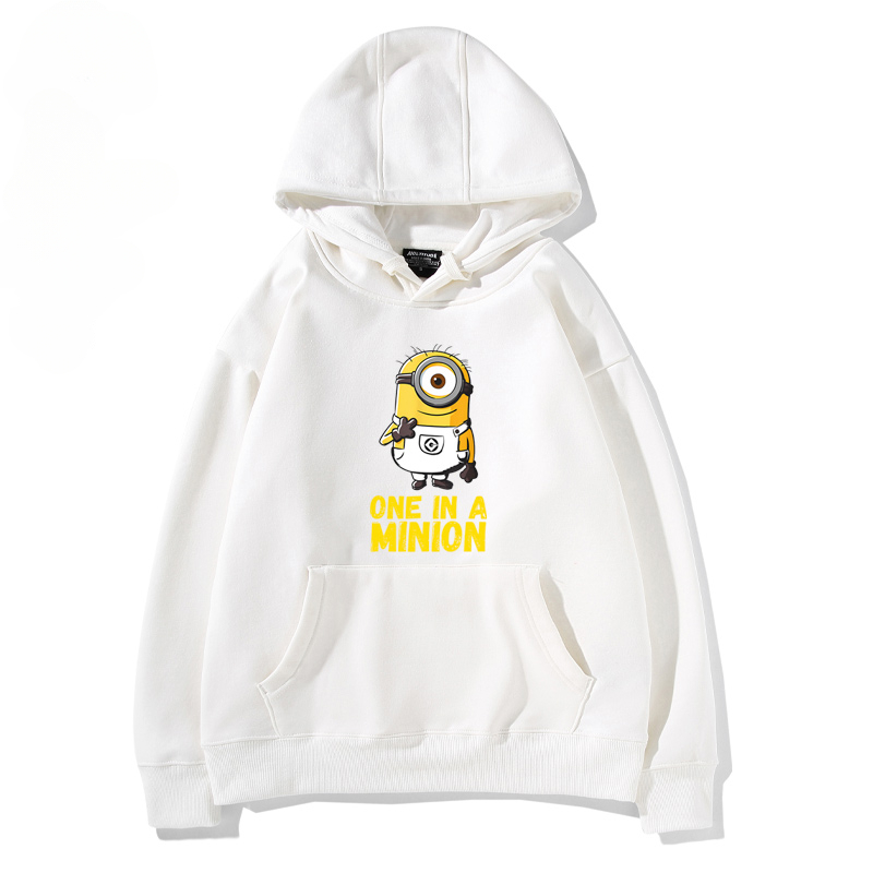 小黃人 聯名衛衣2024秋冬新款親子情侶裝薄絨款連帽衛衣