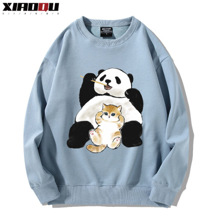 可愛貓咪熊貓 2024親子情侶裝 圓領長袖