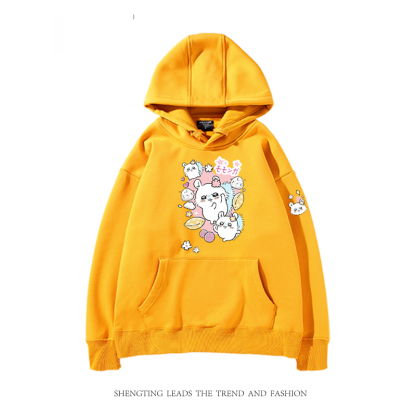 chiikawa 2024秋冬新款親子情侶裝薄絨款連帽衛衣