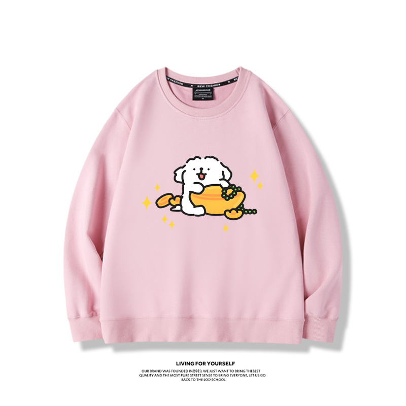 線條小狗2023親子情侶裝 圓領長袖