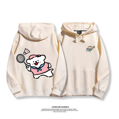 線條小狗 2025秋冬新款 親子情侶男女連帽衛衣