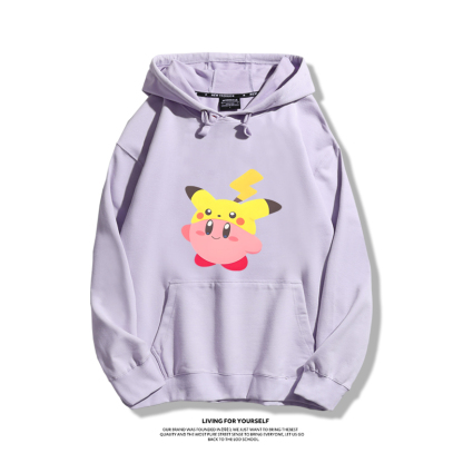 星之卡比聯名精靈寶可夢2024秋冬新款親子情侶裝薄絨款連帽衛衣