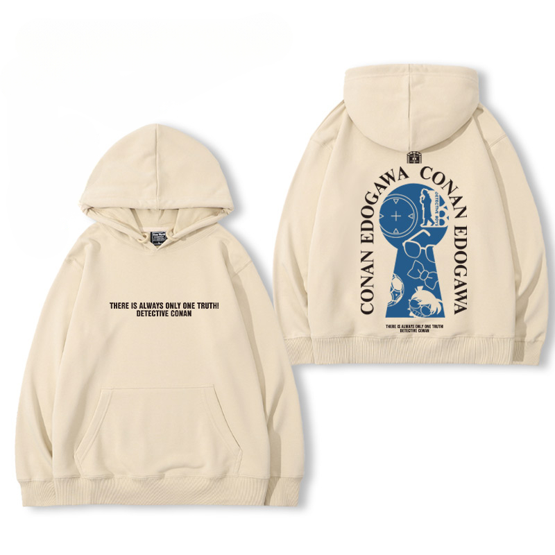 名偵探柯南 2024秋冬新款親子情侶裝薄絨款連帽衛衣
