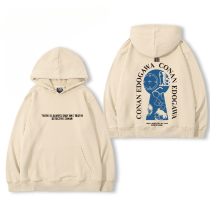 名偵探柯南 2024秋冬新款親子情侶裝薄絨款連帽衛衣