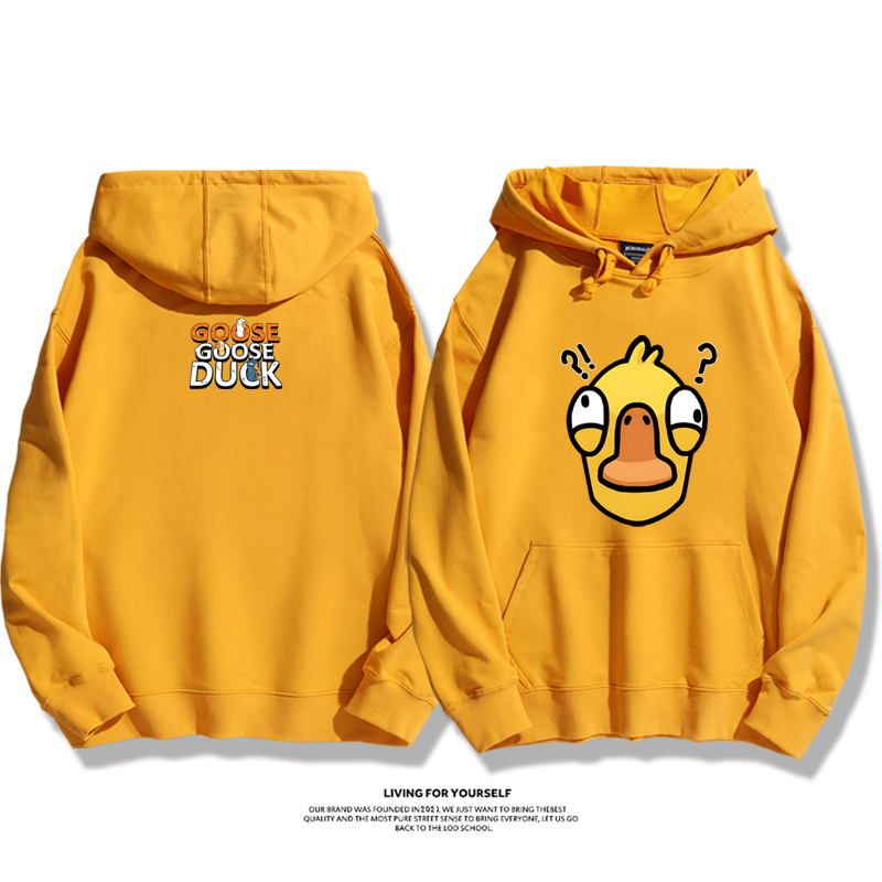 鵝鴨殺聯名衛衣2023秋冬新款親子情侶裝薄絨款連帽衛衣