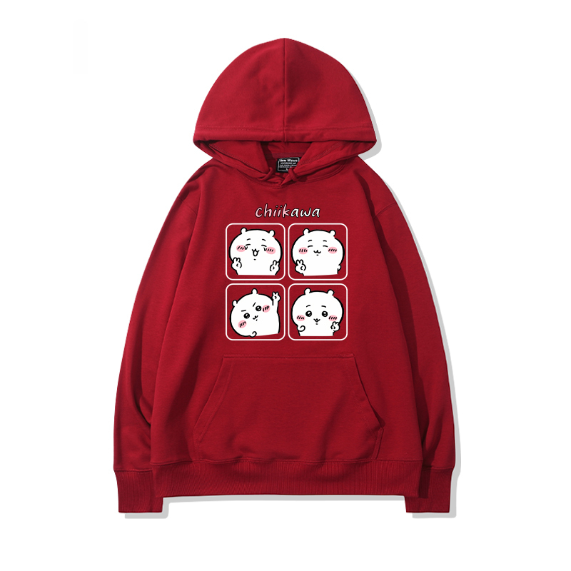chiikawa 2024秋冬新款親子情侶裝薄絨款連帽衛衣