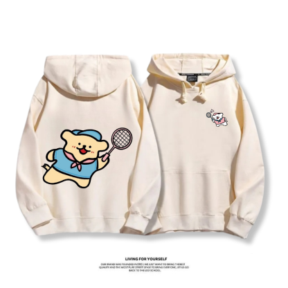 線條小狗 2025秋冬新款 親子情侶男女連帽衛衣