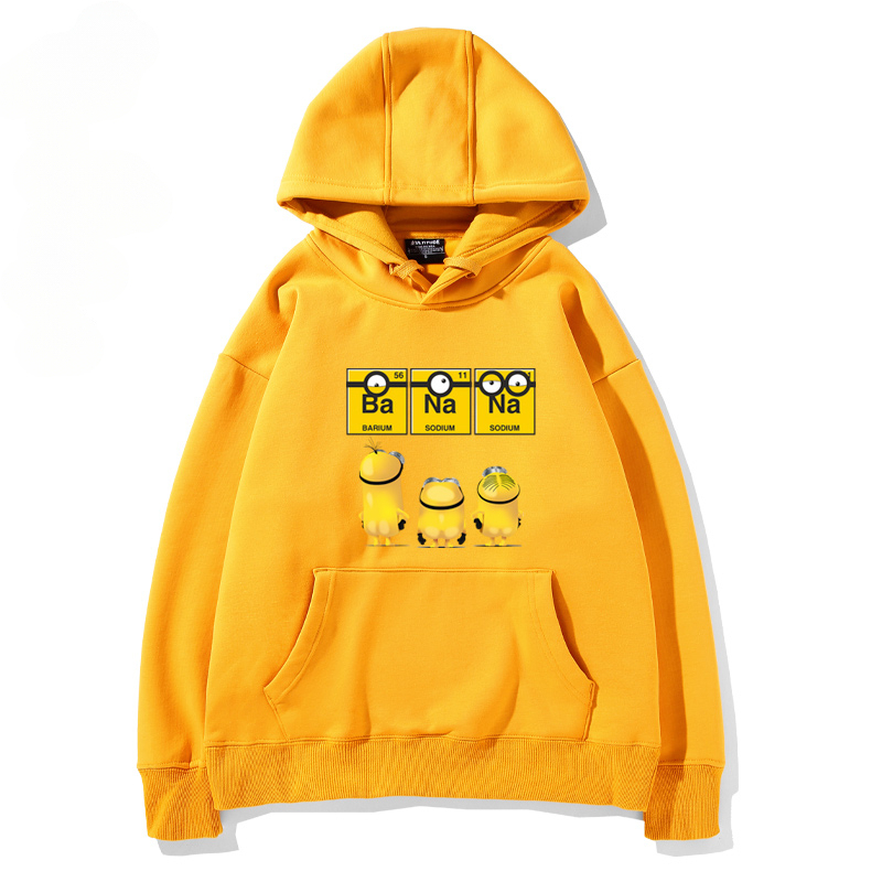 小黃人 聯名衛衣2024秋冬新款親子情侶裝薄絨款連帽衛衣