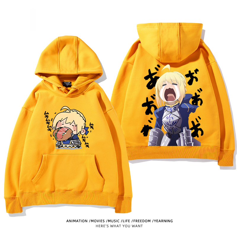 fate 2024秋冬新款親子情侶裝薄絨款連帽衛衣