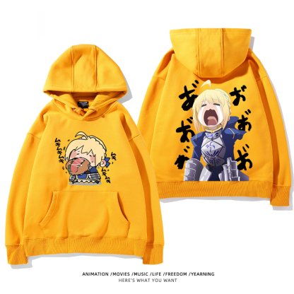 fate 2024秋冬新款親子情侶裝薄絨款連帽衛衣