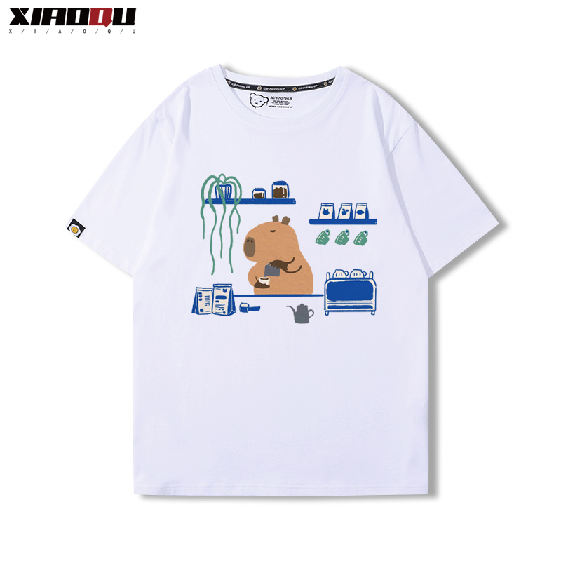 卡皮巴拉 2024親子情侶男女同款 純棉T恤