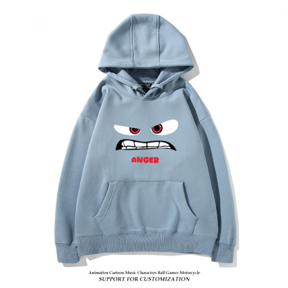 腦筋急轉彎 聯名衛衣2024秋冬新款親子情侶裝薄絨款連帽衛衣