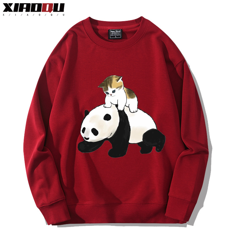 可愛貓咪熊貓 2024親子情侶裝 圓領長袖