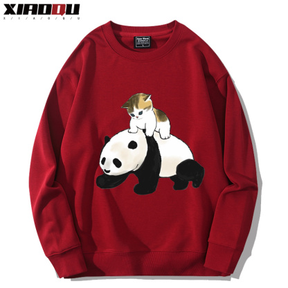 可愛貓咪熊貓 2024親子情侶裝 圓領長袖