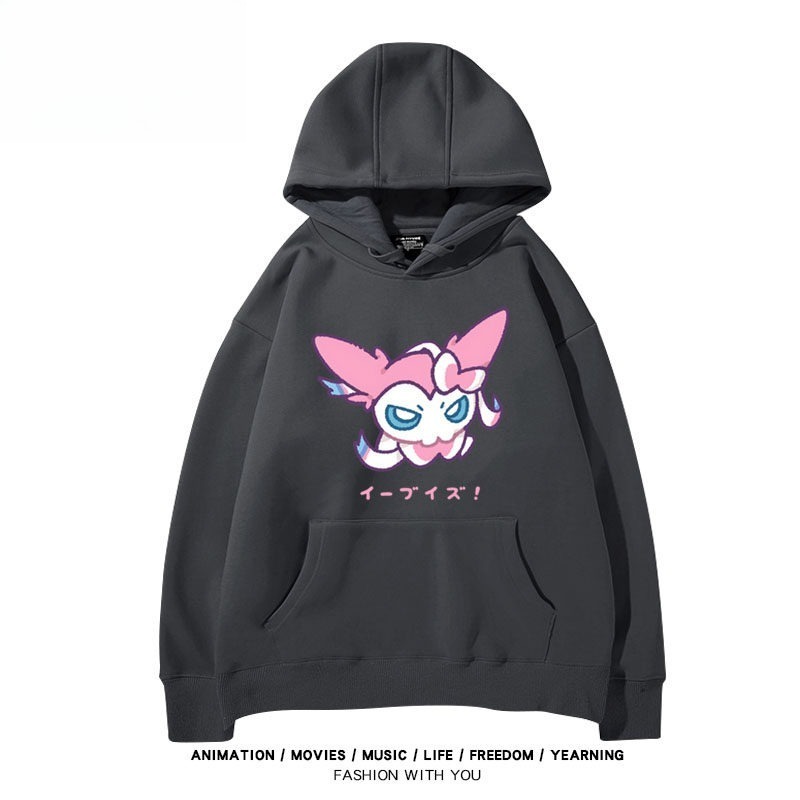 寶可夢伊布家族 聯名衛衣秋冬新款親子情侶裝連帽衛衣