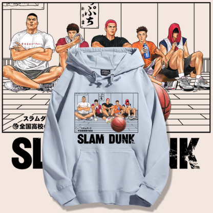 灌籃高手聯名衛衣2023秋冬新款親子情侶裝薄絨款連帽衛衣