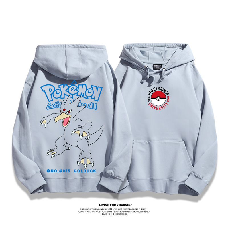 寶可夢聯名衛衣2023秋冬新款親子情侶裝薄絨款連帽衛衣