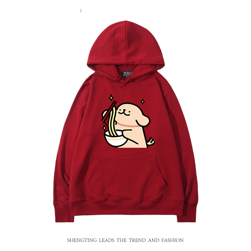 線條小狗 聯名衛衣2024秋冬新款親子情侶裝薄絨款連帽衛衣