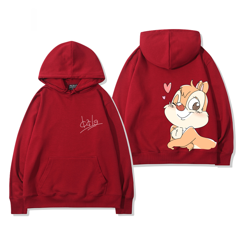 奇奇和蒂蒂 聯名衛衣2024秋冬新款親子情侶裝薄絨款連帽衛衣