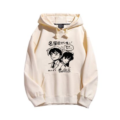 名偵探柯南聯名衛衣2024秋冬新款親子情侶裝薄絨款連帽衛衣
