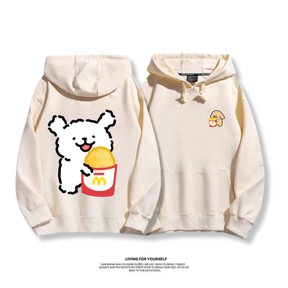 線條小狗 2025秋冬新款 親子情侶男女連帽衛衣