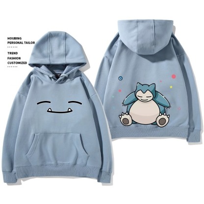 寶可夢 聯名衛衣2024秋冬新款親子情侶裝薄絨款連帽衛衣