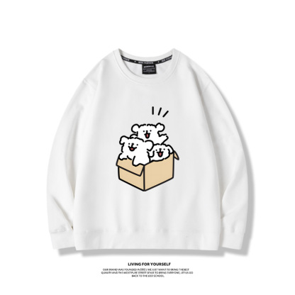 線條小狗2023親子情侶裝 圓領長袖