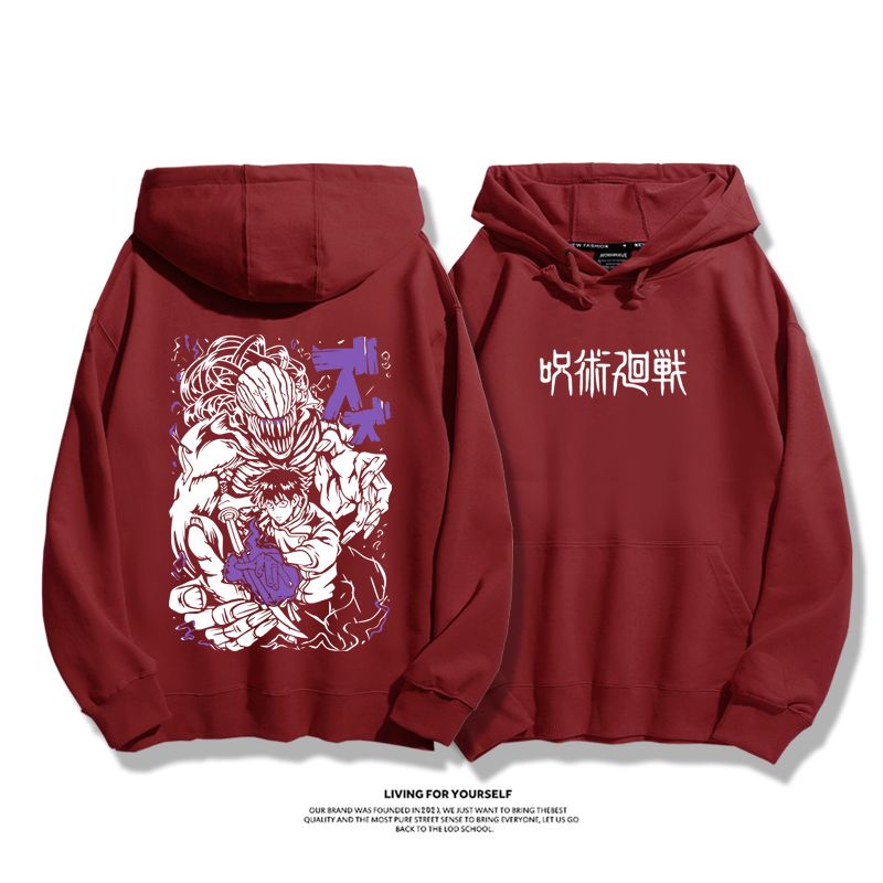 咒術迴戰聯名衛衣2023秋冬新款親子情侶裝薄絨款連帽衛衣