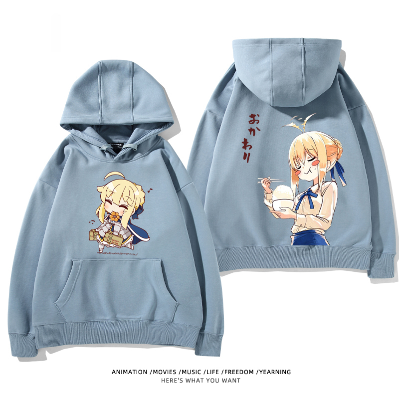 fate 2024秋冬新款親子情侶裝薄絨款連帽衛衣