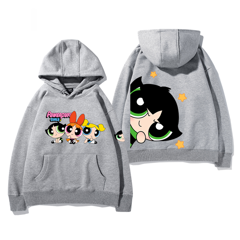 飛天小女警 2024秋冬新款親子情侶裝薄絨款連帽衛衣