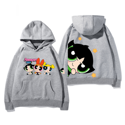 飛天小女警 2024秋冬新款親子情侶裝薄絨款連帽衛衣