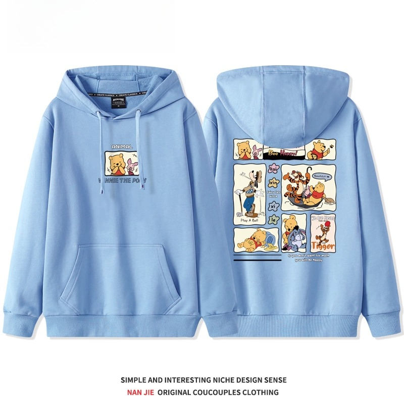 小熊維尼 聯名衛衣2025秋冬新款 親子情侶裝連帽衛衣
