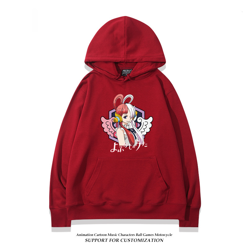 航海王紅髮歌姬烏塔 聯名衛衣2024秋冬新款親子情侶裝薄絨款連帽衛衣