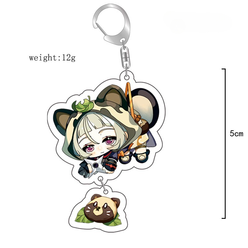 原神八重神子魈可莉刻晴亞克力萬葉熒七七鍾離亞力克鑰匙扣掛飾【單買三件起送】