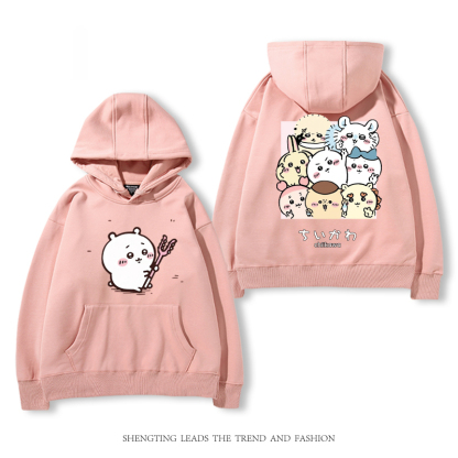 chiikawa 2024秋冬新款親子情侶裝薄絨款連帽衛衣