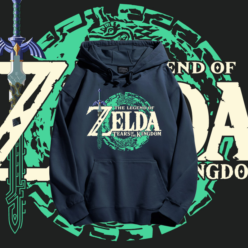 薩爾達傳說王國之淚聯名衛衣2024秋冬新款親子情侶裝薄絨款連帽衛衣
