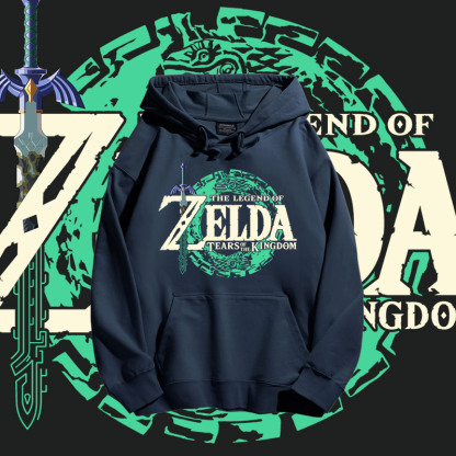 薩爾達傳說王國之淚聯名衛衣2024秋冬新款親子情侶裝薄絨款連帽衛衣