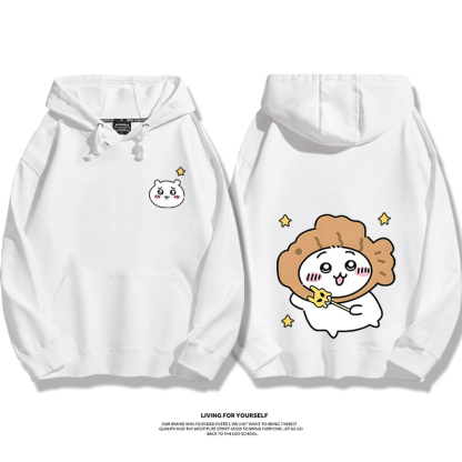 Chiikawa聯名衛衣2024秋冬新款親子情侶裝薄絨款連帽衛衣