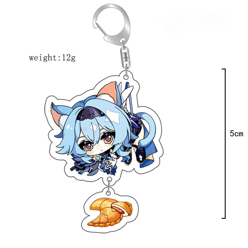 原神八重神子魈可莉刻晴亞克力萬葉熒七七鍾離亞力克鑰匙扣掛飾【單買三件起送】