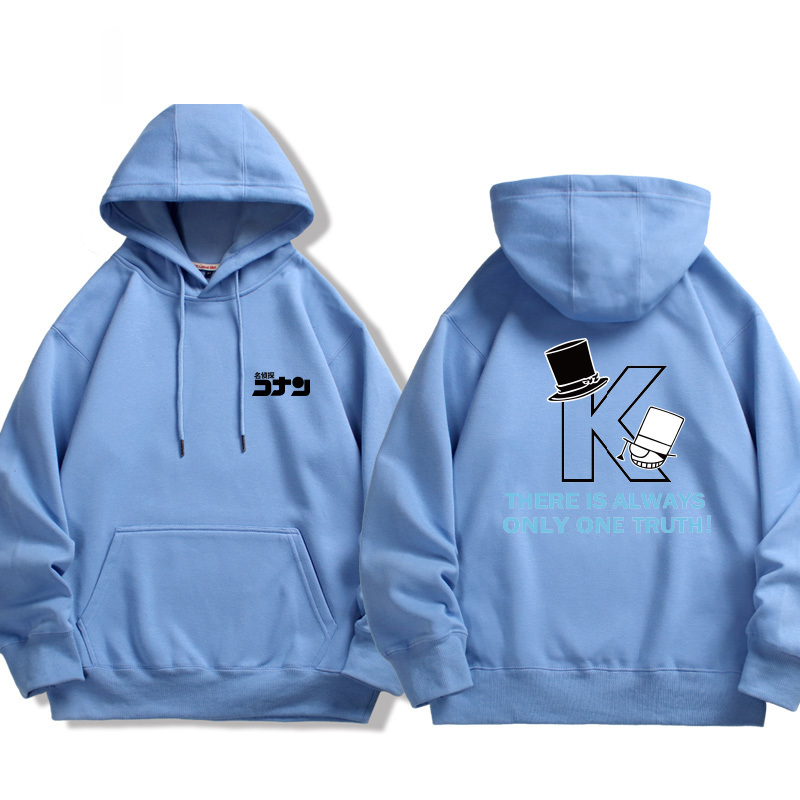 名偵探柯南 2024秋冬新款親子情侶裝薄絨款連帽衛衣